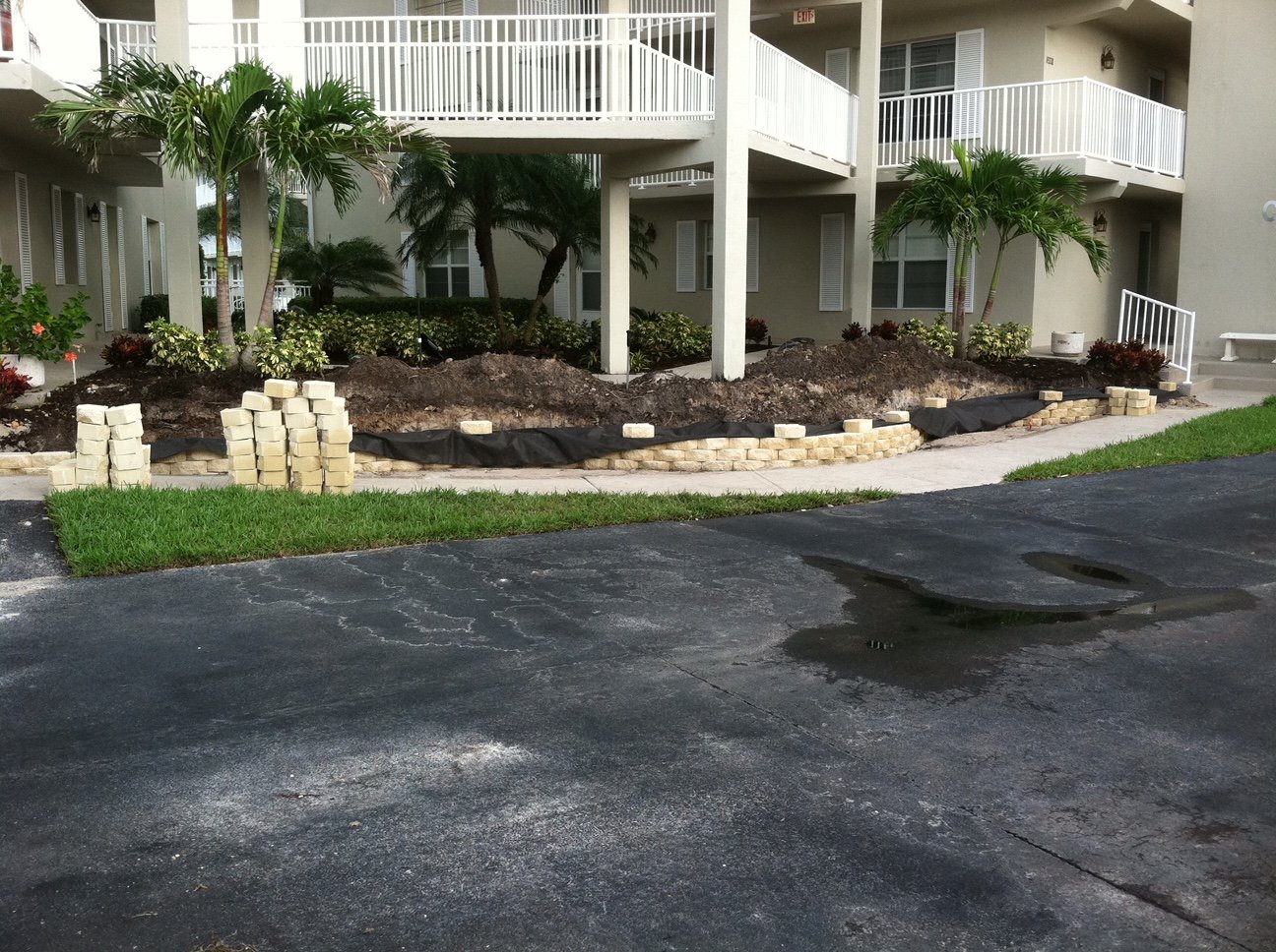 Block Retaining Wall installed